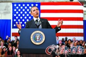 2月13日，美国总统奥巴马在弗吉尼亚州安嫩代尔的一所学校就2013财政年度预算报告发表讲话。