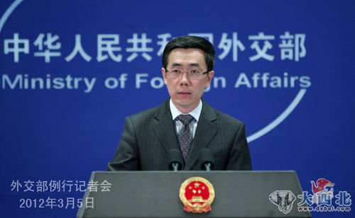 2012年3月5日，外交部发言人刘为民主持例行记者会。(图片来源：外交部网站)
