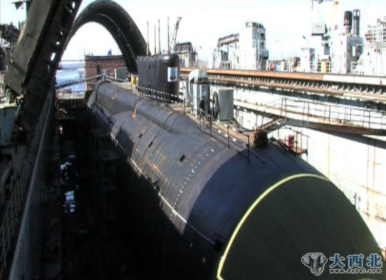 资料图：俄罗斯海军的北风之神级核潜艇。