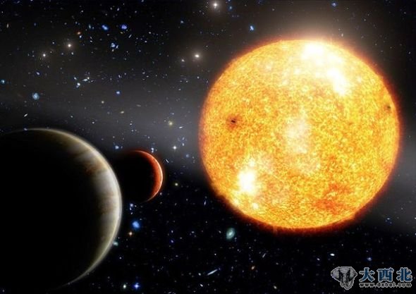 目前已知最古老的行星围绕它们的恒星运行的艺术概念图
