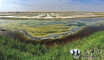 腾格里沙漠深处，一处产硝盐的沙漠里的绿洲，因化工污染，硝盐也遭到污染，被废弃。
